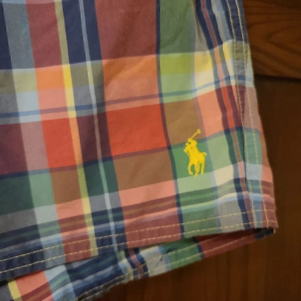 Polo Ralph Lauren Swim Trunks Madras Plaid Size 34